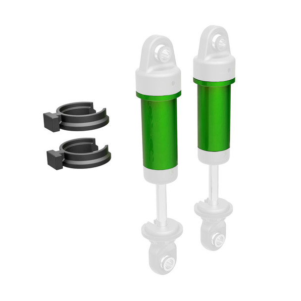Traxxas 9763-GRN Alum GTM Shock Body w/Spring Pre-Load Spacers (2) for TRX-4M