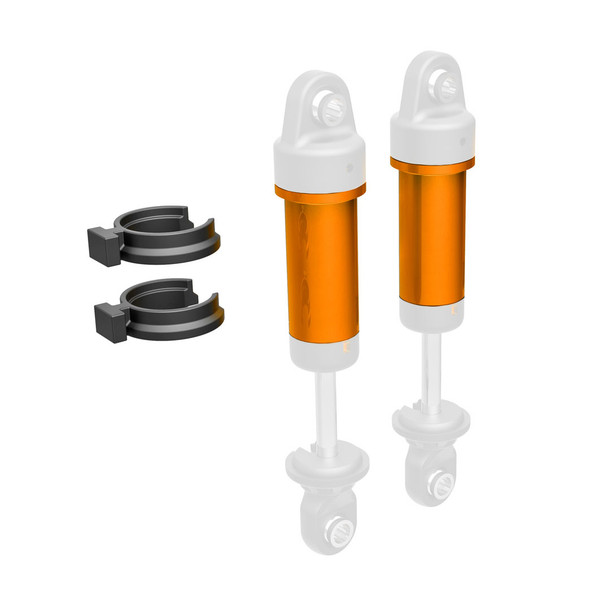 Traxxas 9763-ORNG Alum GTM Shock Body w/ Spring Pre-Load Spacers (2) for TRX-4M