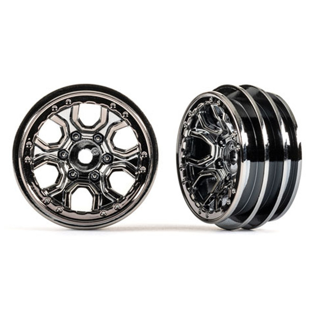 Traxxas 9770-BLKCR Multi-Spoke Wheels 1.0'' Black Chrome (2) for TRX-4M