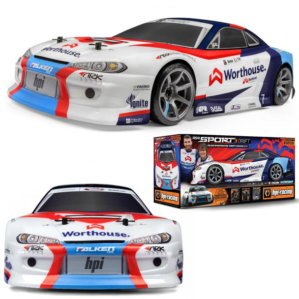 HPI 120097 RS4 Sport 3 Drift Team 4WD Worthouse Nissan S15 RTR Car w/ Battery / Charger