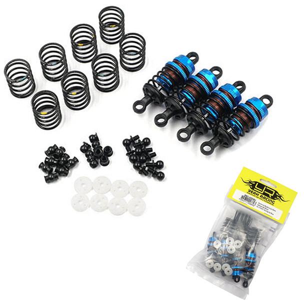Yeah Racing BBG-0050BU Alum Big Bore Go 50mm Damper Set (4) Blue : 1/10 Touring Car