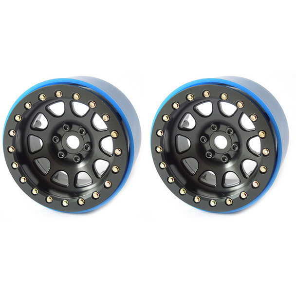 SSD RC SSD00152 2.2" Aluminum D Hole PL Beadlock Wheels Black (2)