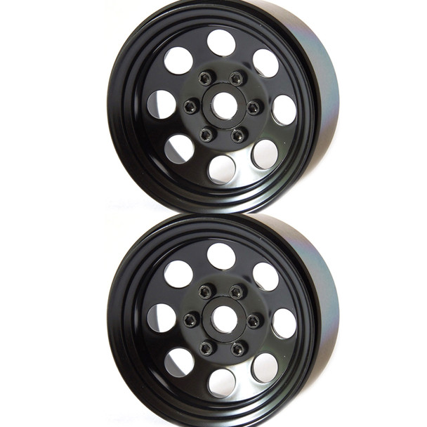SSD RC SSD00268 Aluminum 1.9" 8 Hole Beadlock Wheels Black (2)