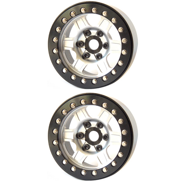 SSD RC SSD00385 Aluminum 1.9" Challenger Beadlock Wheels Silver (2)