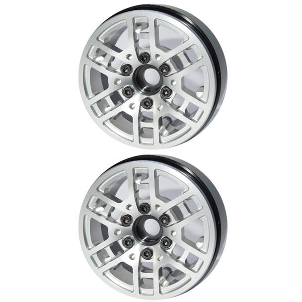 SSD RC SSD00531 Aluminum 1.9" Toycoma Beadlock Wheels Silver (2)