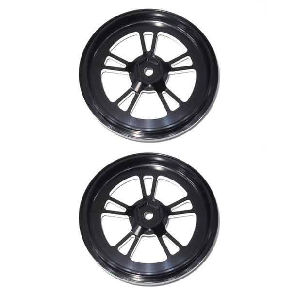 SSD RC SSD00533 2.2" / 2.7" Aluminum V Spoke Narrow Drag Front Wheels Black (2)