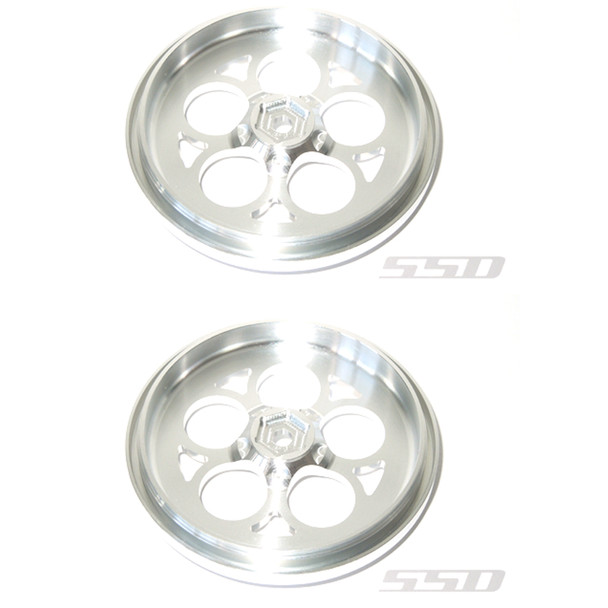 SSD RC SSD00545 2.2" / 2.7" Aluminum 5 Hole Narrow Drag Front Wheels Silver (2)