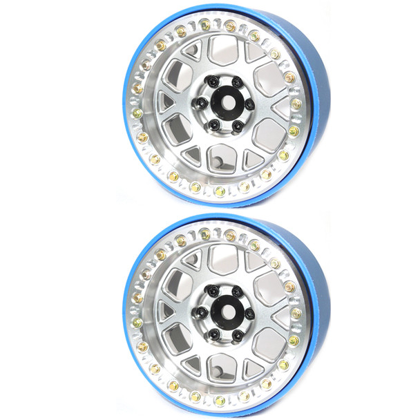 SSD RC SSD00569 Aluminum 2.2" Boxer PL Beadlock Wheels Silver (2)