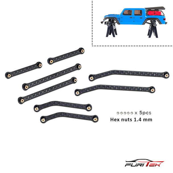 Furitek Carbon High Clearance Links Set for SCX24 Gladiator