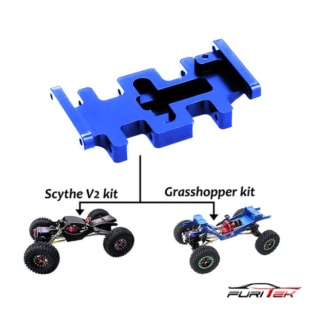 Furitek LCG Aluminum Skid Plate Blue for Grasshopper Kit / Scythe V2 Kit