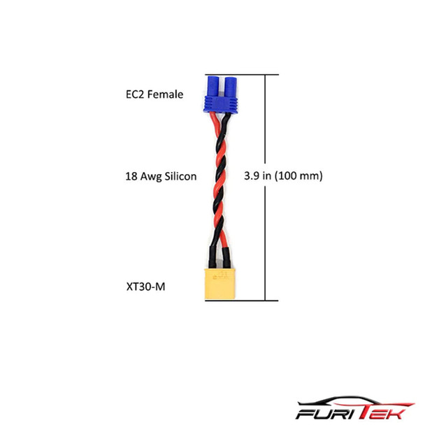 Furitek High Quality XT30 Male To EC2 Female Conversion Cable