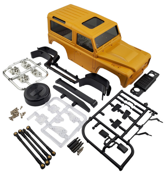 NHX RC Painted Hard Body Kit for Axial SCX24 / 1/24 Scale Crawler / Trucks - Yellow