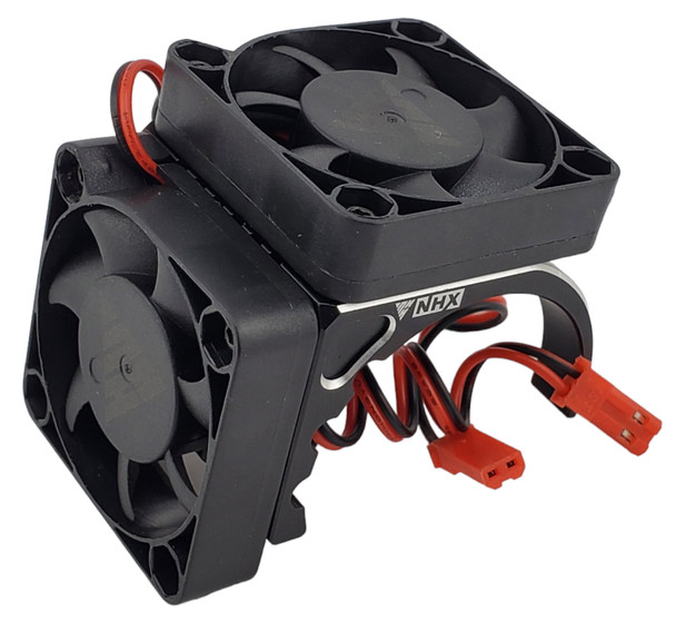 NHX RC 1/8 Side Mount Alum Heatsink with Twin 40mm Cooling Fans -Black