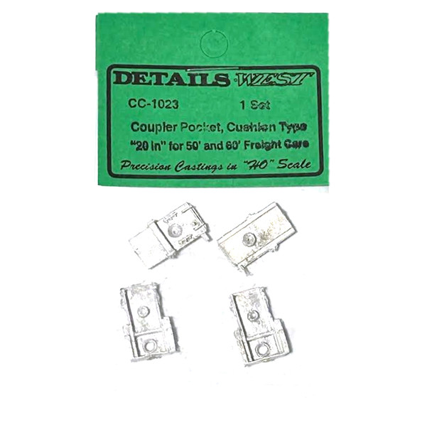 Details West CC-1023 Coupler Pocket 20" Cushion Type 50' & 60' Freight Cars HO Scale