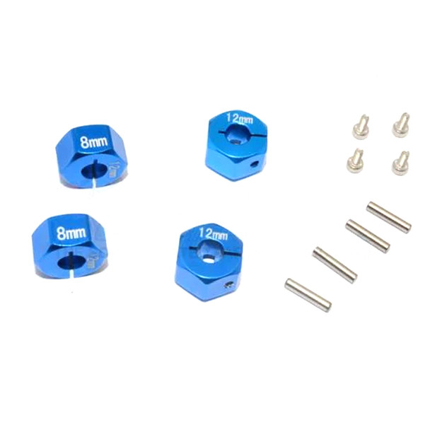 GPM Aluminum Hex Adapters 8mm Thick Blue for Traxxas Ford GT 4-Tec 2.0 / 3.0