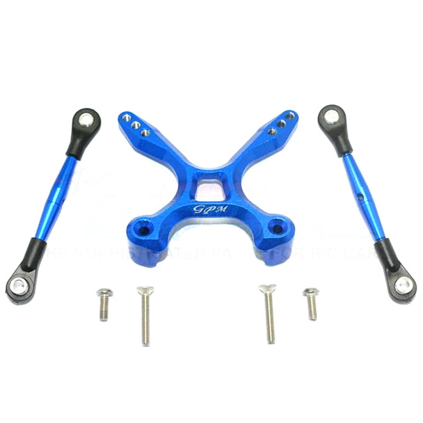 GPM Aluminum Rear Tie Rods w/ Stabilizer Blue for Traxxas Ford GT 4-Tec 2.0/3.0