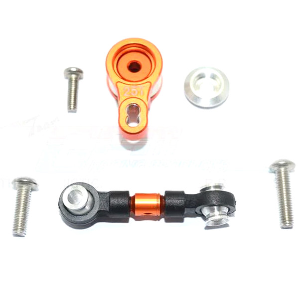 GPM Alum Servo Saver w/ Alum Steering Link Orange for Traxxas Ford GT 4-Tec 2.0
