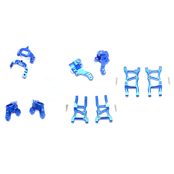 GPM Alum F/R Lower Arms / F/R Knuckle Arms/Front C Hubs Blue for Ford GT 4-Tec 2.0