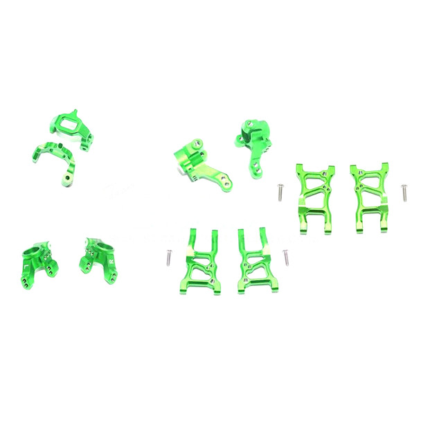 GPM Alum F/R Lower Arms / F/R Knuckle Arms/Front C Hubs Green for Ford GT 4-Tec 2.0