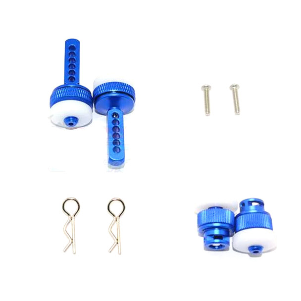 GPM Aluminum Front & Rear Magnetic Body Mount Blue for Traxxas Ford GT 4-Tec 2.0