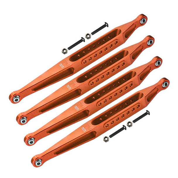 GPM Racing Aluminum 7075-T6 Lower Link Bar Set Orange for Losi 1/8 LMT