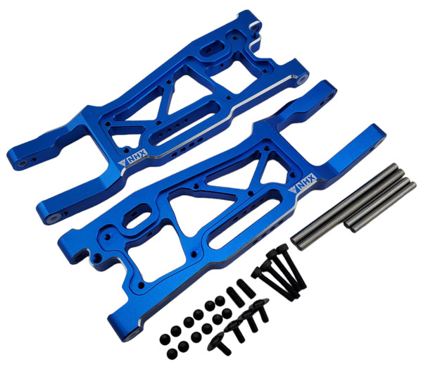 NHX RC Aluminum Front Suspension Arms (2) for 1/8 Traxxas Sledge -Blue