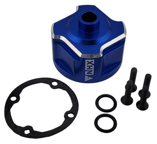 NHX RC Aluminum Heavy Duty Front / Rear Differential Carrier Case for 1/8 Traxxas Sledge -Blue
