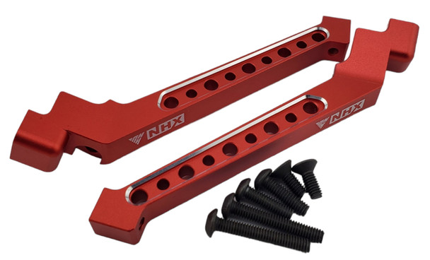 NHX RC Aluminum Rear Chassis Side Brace for 1/8 Traxxas Sledge -Red