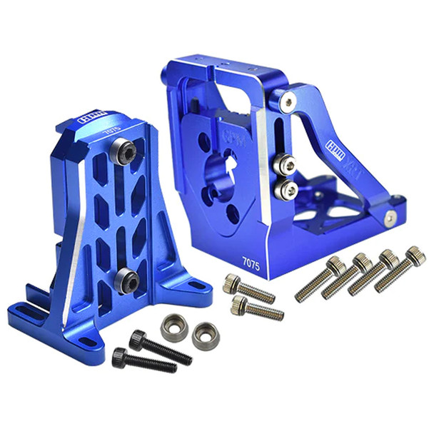 GPM Alum 7075-T6 Quick Release Motor Base + Motor Fixing Mount Blue for 1/5 XRT