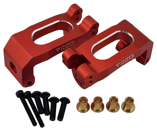 NHX RC Aluminum Front C Hubs / Cap Spindle Carrier for 1/8 Traxxas Sledge -Red