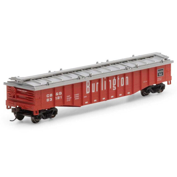 Athearn RND82107 50' Covered Gondola - CB&Q Burlington #83121 Freight Car HO Scale