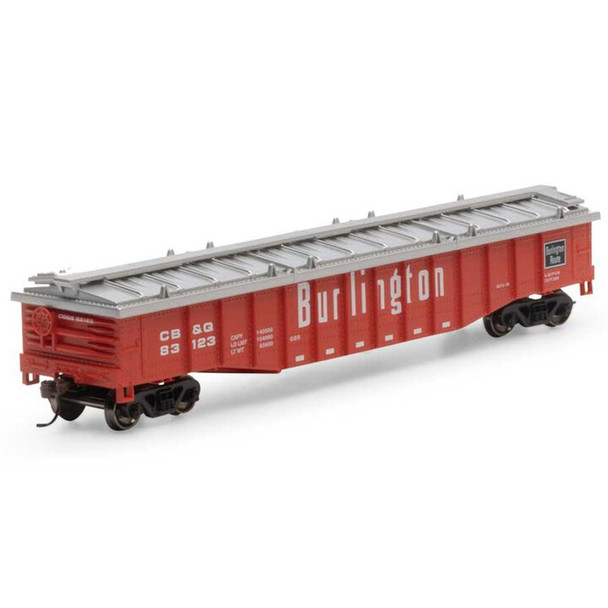 Athearn RND82108 50' Covered Gondola - CB&Q Burlington #83123 Freight Car HO Scale