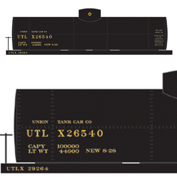 Tichy Train Group 9025-6 UTLX Tank Car Yellow RR Roman 6 Numbers Decal N Scale