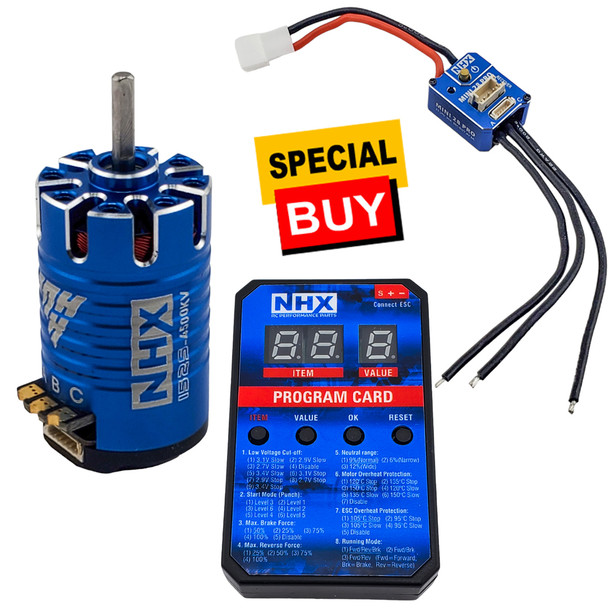 NHX RC 4500KV 21.5T Mini 1525 Sensored Brushless Motor w/ ESC / Programming Car