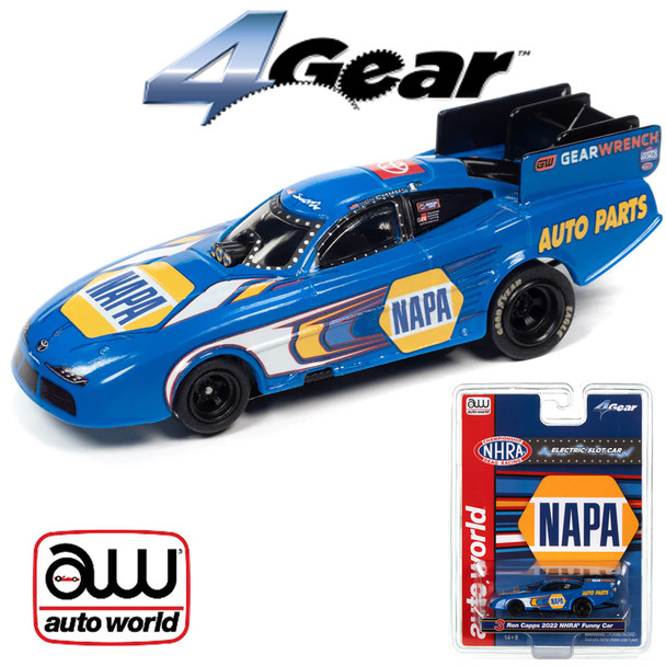 Auto World 4Gear NHRA Ron Capps Napa 2022 Toyota Supra Funny Car HO Slot Car