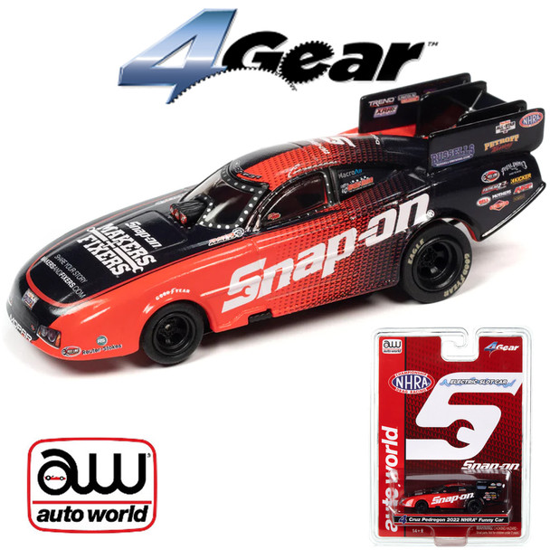 Auto World 4Gear NHRA Cruz Pedregon 2022 Dodge Charger Funny Car HO Slot Car