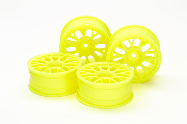 Tamiya 54850 RC 24mm Med-Narrow Mesh Wheels Yellow/Offset +2 (4Pcs)