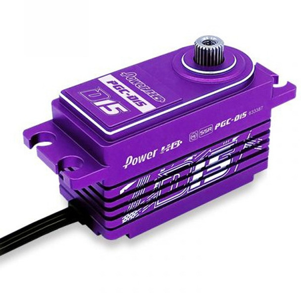 POWER HD D15 High Voltage 250.0 oz / 0.085 Titanium Gear Digital Servo Purple