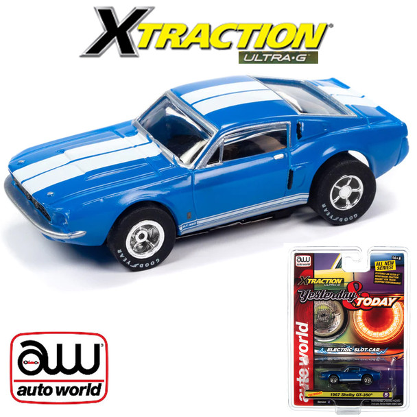 Auto World Xtraction Yesterday 1967 Shelby GT-350 Mustang Blue HO Slot Car