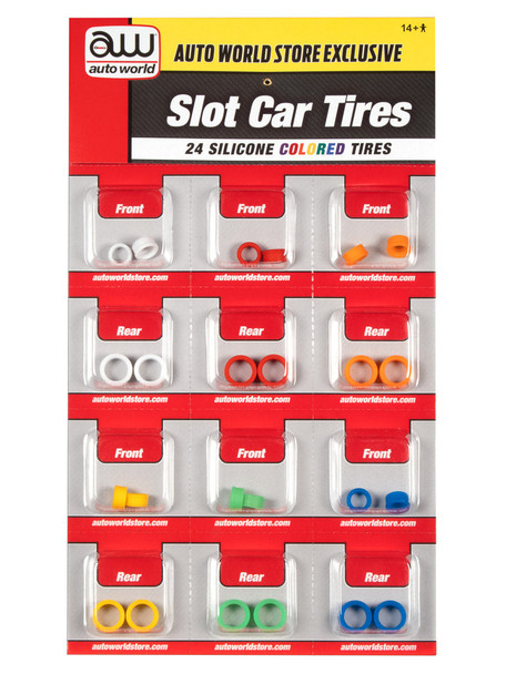 Auto World SCM161 Colored Silicone Replacement Tires 4Gear (24 Tires) HO Scale