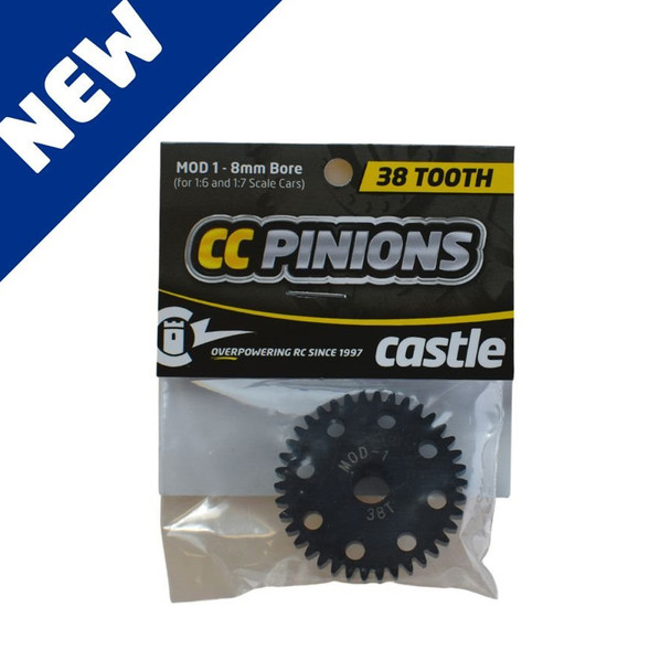 Castle Creations 010-0065-35 CC Pinion Gears 38T-MOD 1 8mm Bore for 1/6 - 1/7 Cars