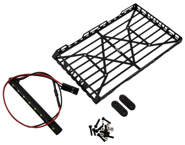 NHX RC Mini Roof Luggage Rack w/ LED Light Bar for SCX24 / TRX-4M