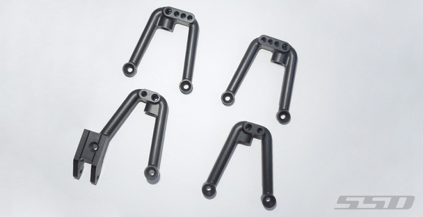 SSD RC SSD00384 Aluminum Shock Hoops Set Black (4) for SCX10 II
