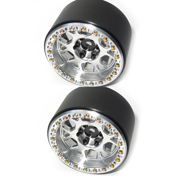 SSD RC SSD00563 2.2" Boxer Beadlock Wheels Silver (2)