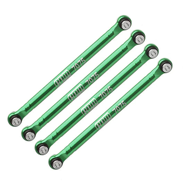 GPM Alum Front & Rear Lower Chassis Links Parts Green for Axial 1/24 AX24 XC-1