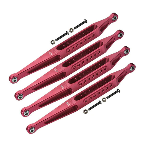 GPM Racing Aluminum 7075-T6 Lower Link Bar Set Red for Losi 1/8 LMT