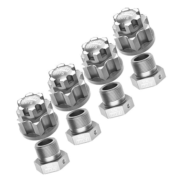 GPM Aluminum 7075-T6 Wheel Lock + Wheel Hex Silver for Arrma 1/5 Kraton / Outcast