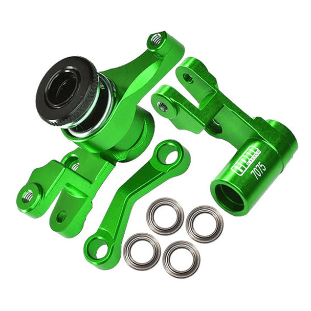 GPM Alum 7075-T6 Front Steering Green for 1:10 4X4 Slash/Rustler/Stampede/Hoss