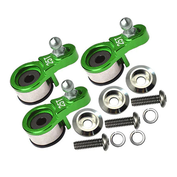 GPM Aluminum Servo Horn Green w/ Built-In Spring (3 Set) for TRX4