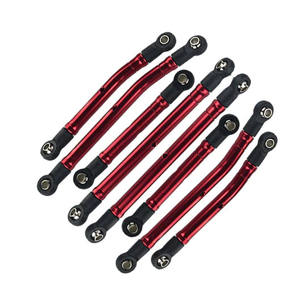 GPM Aluminum High Clearance Adjustable Links Set Red for Traxxas 1:18 TRX4M